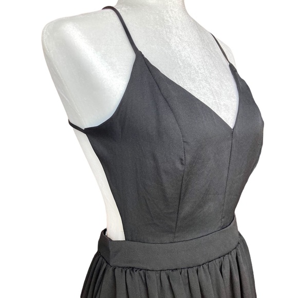 Mystic fit and flare black dress backless skater mini - Sz M - Picture 4 of 11